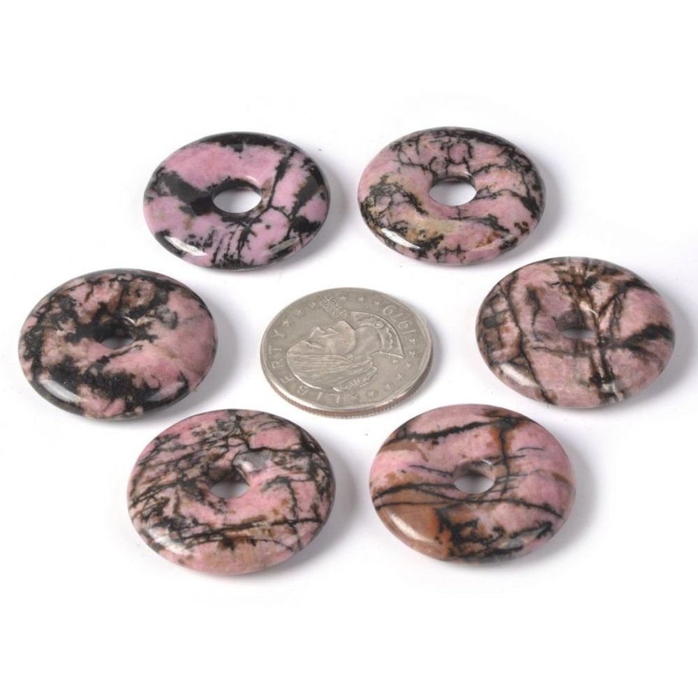 Rhodonite and Lucky Coin Necklace Handmade - Picture 4 of 4